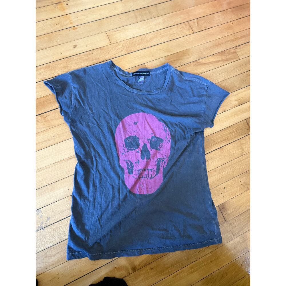 Lulusimonstudio pink skull graphic t-shirt‎
